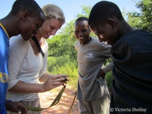 left to right: George (Coordinator), Steph, Eric, LG Kiro laughing at how far we have walked (25kms!) on the GPS